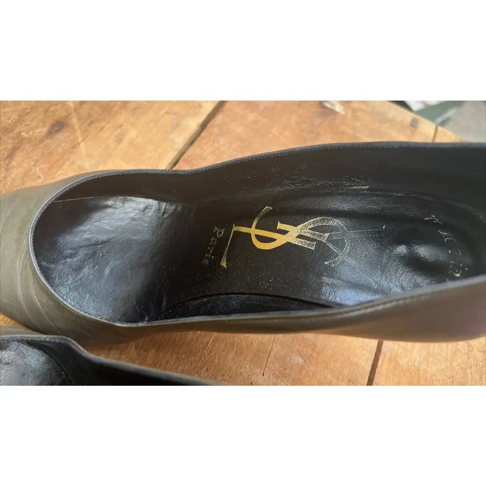 Vintage YSL Saint Laurent Paris 80 Pump Shoe Sz 8 M Paris Made In Italy - Picture 9 of 10